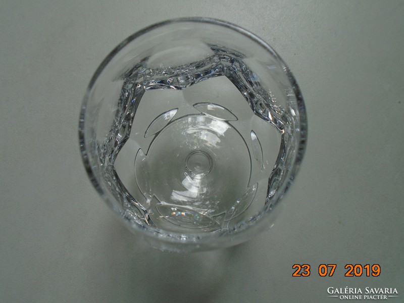 Antik Muránói fazettált csiszolt sokszögletes kristály talpas pohár