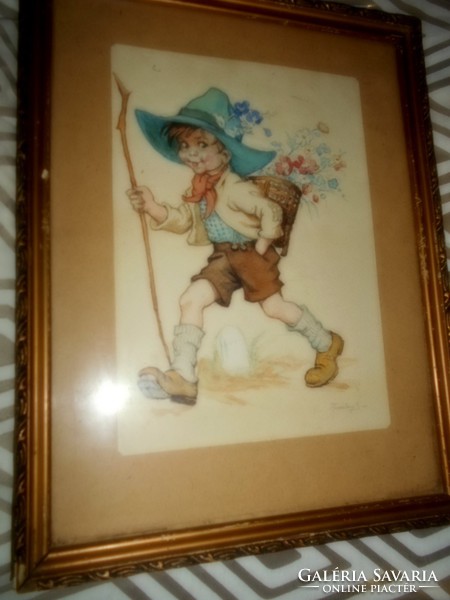 A watercolor-framed picture painted from the 1920s