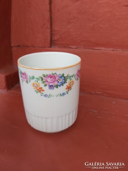 Rare floral, pink Zsolnay skirted mug, collector's beauty rarity, nostalgia piece