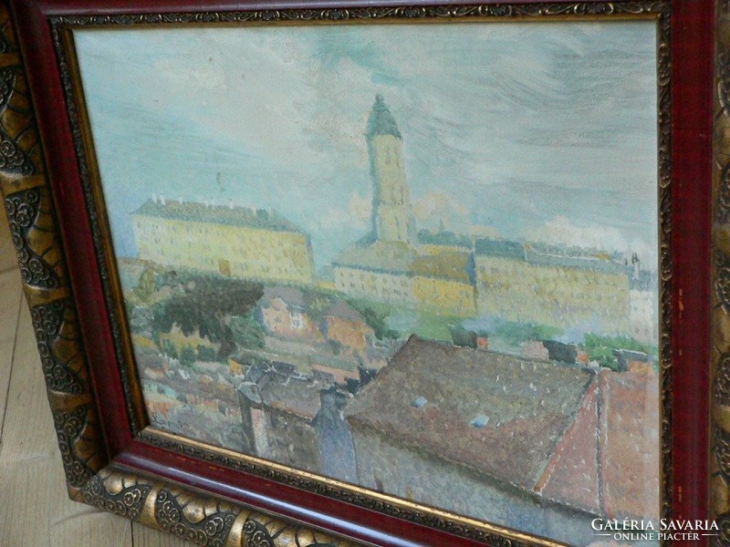 Boemm ritta : buda - watercolor painting in a nice frame with exhibition labels