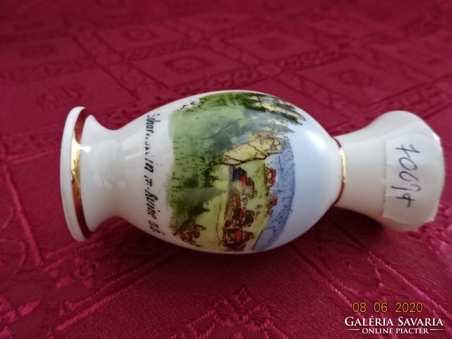 German porcelain vase, height 8 cm. Gold border. He has!