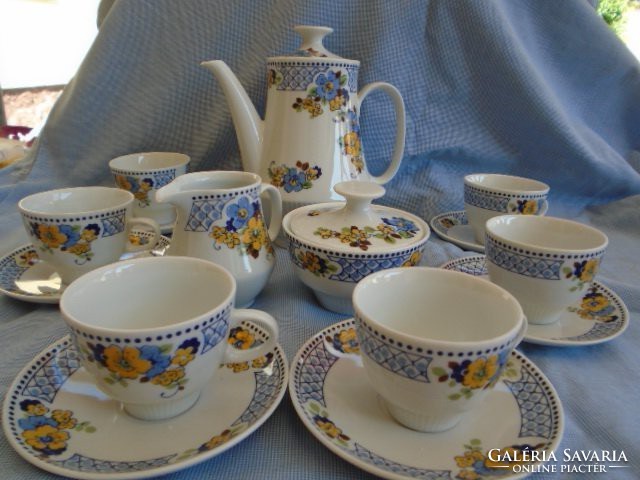 Beautiful 6-person mocha set from the 50s-60s, unused