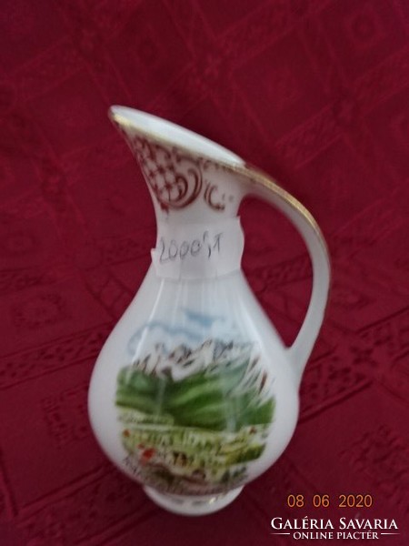 Plankenhammer floss Bavarian German porcelain mini vase. 10 cm high. Ramsau-dachstein memorial. He has