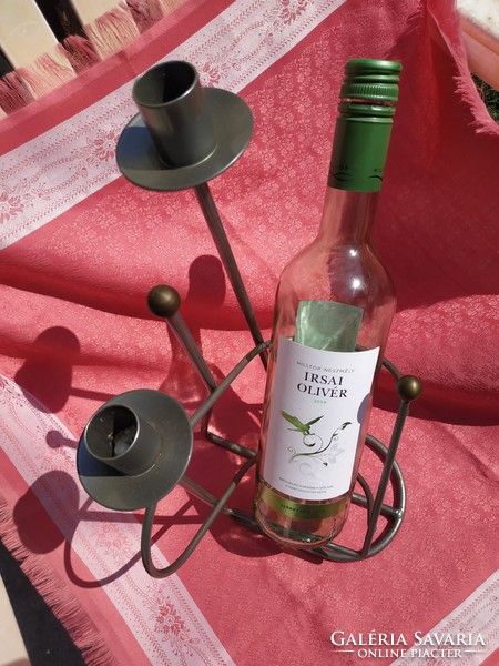 Wine holder with candlestick, glass holder