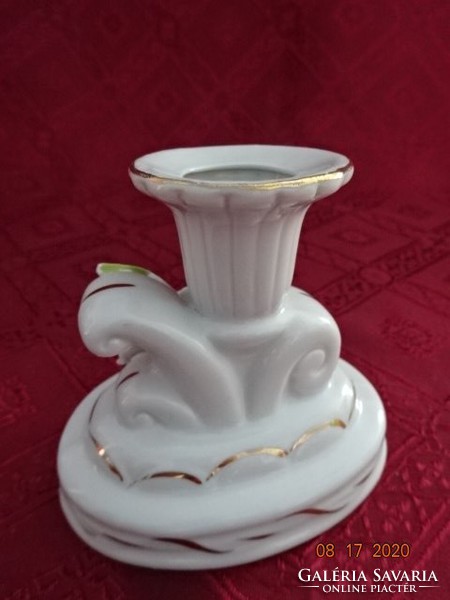 German porcelain candle holder, rose pattern, height 8.5 cm. He has!