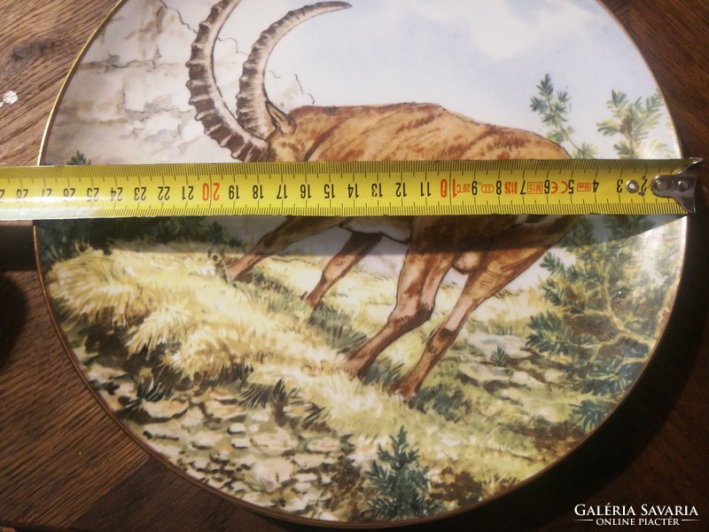 Large wall plate, wall plate decorative plate, mountain goat? Wallendorf