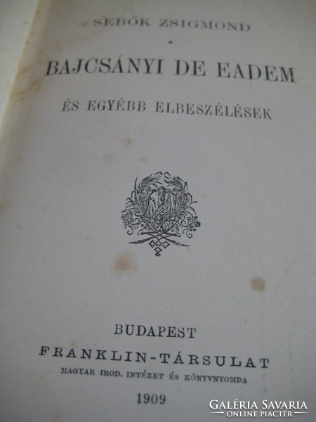 Zsigmond Sebők: Bajcsányi de eadem and other stories.