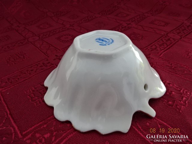 CLUJ porcelán levél formájú asztalközép, átmérője 9,5 cm. Vanneki!
