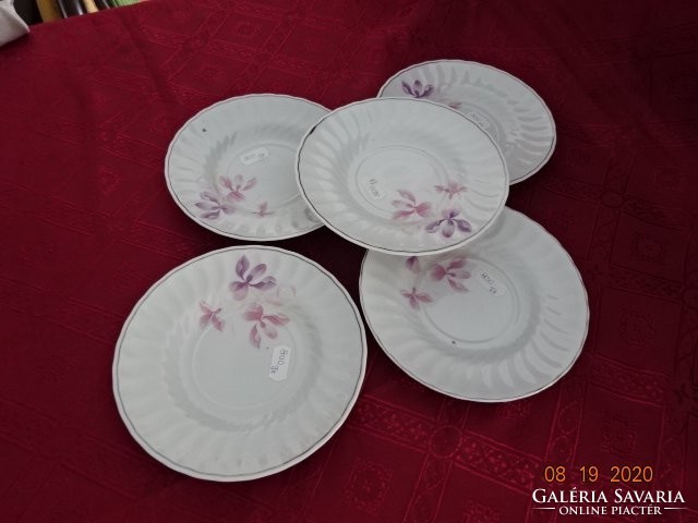 Apulum porcelán, rózsaszín virágos teáscsésze alátét, átmérője 16 cm. Vanneki!