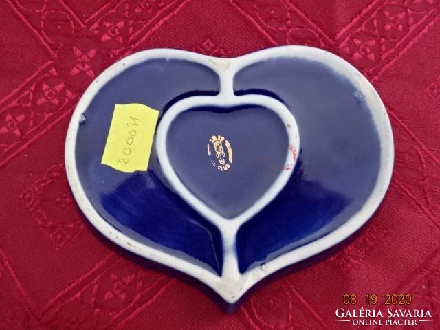 CLUJ porcelán kobalt kék,  szív alakú asztalközép. Vanneki!