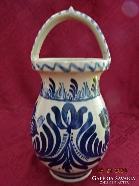 Korond ceramics, hand-painted milk jug. It was made by Mihály Ilyés in 1971. He has!