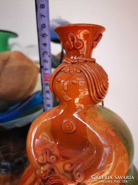 Ceramic woman, bottle, wine jug, berky