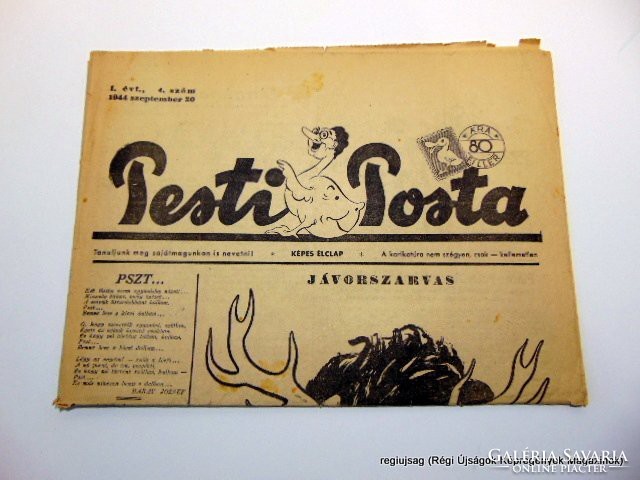 1944 szeptember 20  /  Pesti Posta  /  Régi ÚJSÁGOK KÉPREGÉNYEK MAGAZINOK Ssz.:  16789