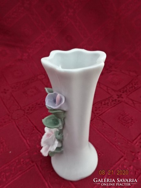 Német porcelán mini váza, rózsa mintával. Vanneki!