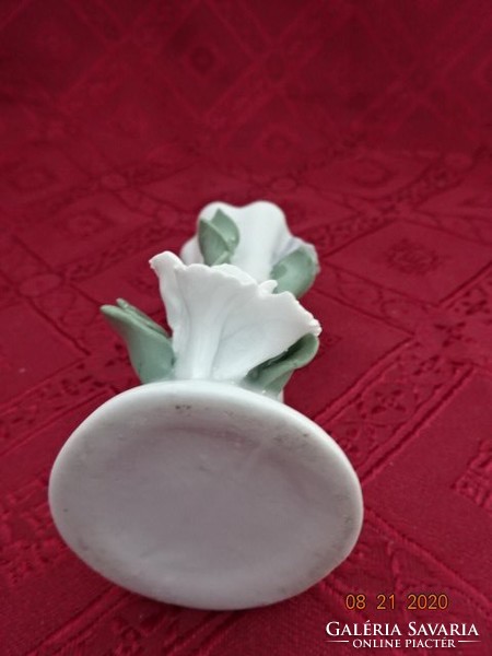 German porcelain mini vase with rose pattern. He has!