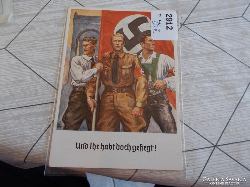 WW2, German artistic propaganda postcard, original