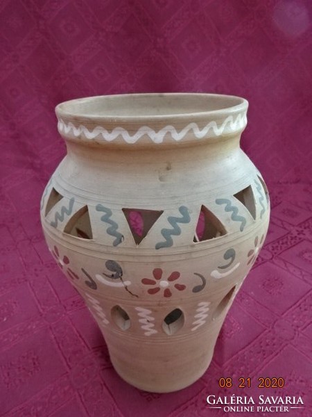 Hungarian ceramic vase, openwork pattern, height 19 cm. He has!