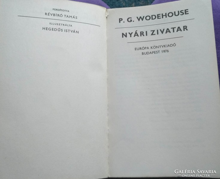 Wodehouse: Nyári zivatar Európa kiadó 1976., Ajánljon!