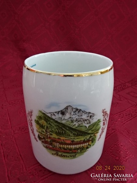 Lilien porcelain Austria, beer mug, with Admont inscription and landscape. He has!