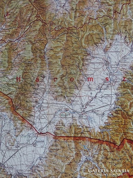 1B543 Székelyföld térkép M.Kir. Honvéd térképészet 67 x 83 cm