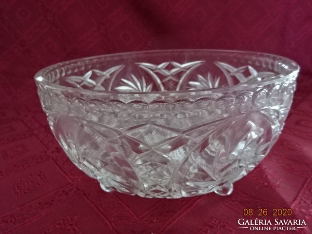 Lipkai lead crystal glass bowl standing on three legs, diameter 18 cm. He has!