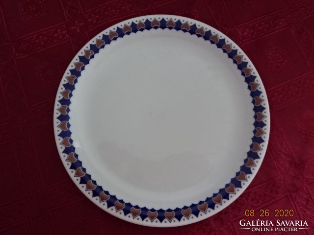 Suisse langenthal Swiss porcelain cake plate with cobalt blue/brown pattern. He has!