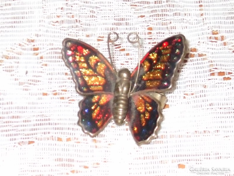 Fire enamel brooch butterfly butterfly
