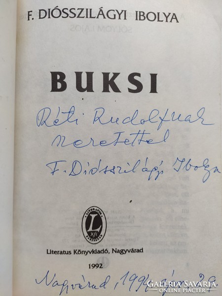F. Diósszilágyi Ilona: Buksi (RITKA, DEDIKÁLT kötet) 3000 Ft