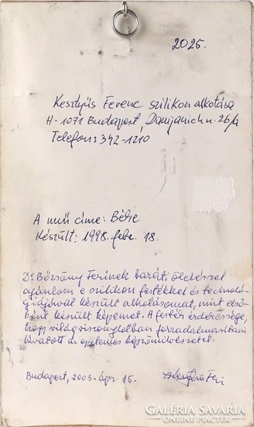 1B551 Kesztyűs Ferenc : "Béke" 1998
