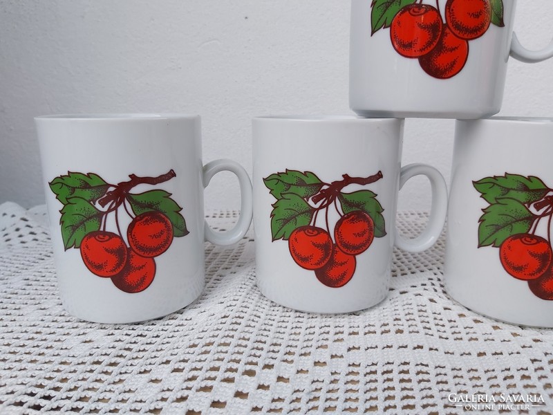 4 pcs rare pattern cherry cherry zsolnay porcelain mugs mug fruity nostalgia pieces,