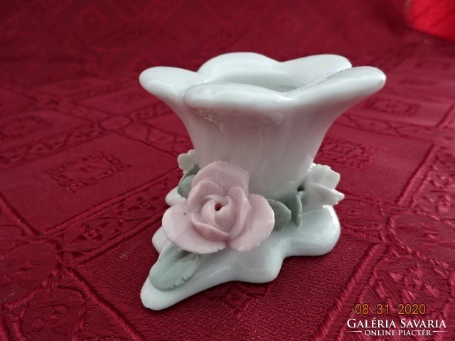 German porcelain candle holder, rose pattern, height 4 cm. He has!