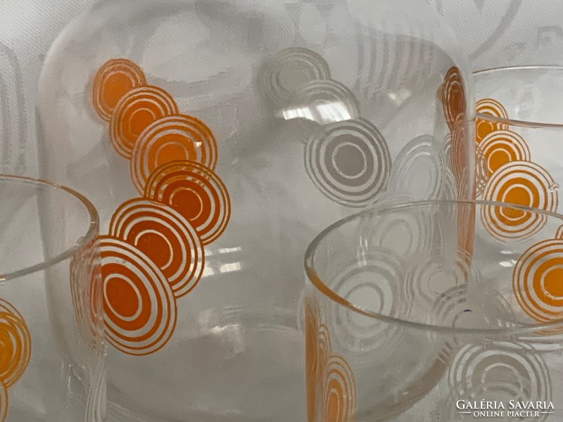 Antik art deco boros palack poharakkal