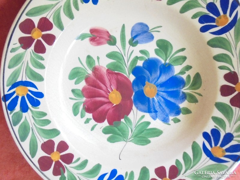 Régi porcelán virágos falitányér