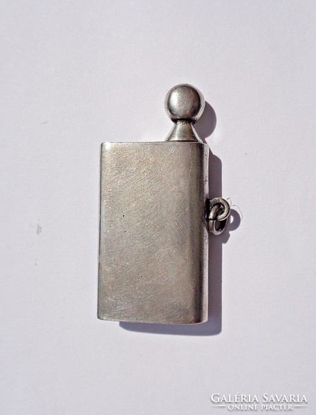 Antique silver fire enamel match holder pendant