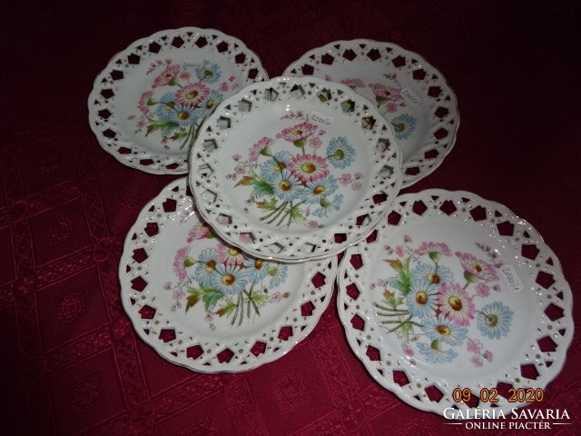 German porcelain openwork pattern, hand-painted, floral cake plate. He has!
