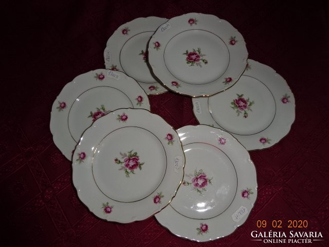 Czechoslovak porcelain cake plate, rose pattern, diameter 17.5 cm. He has!