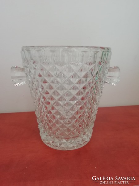 Old thick-walled glass ice cube holder