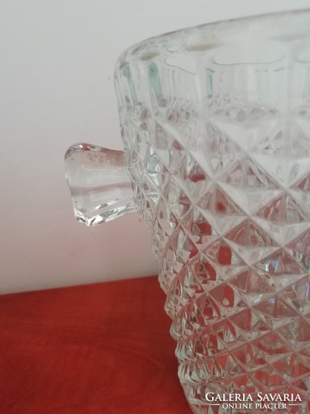 Régi vastag falú üveg jégkockatartó