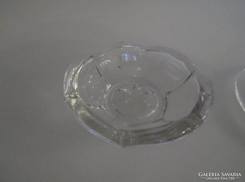Cup + sugar cube holder - glass - old - Austrian - thick - 9 x 7 cm - 7 x 2 cm - perfect
