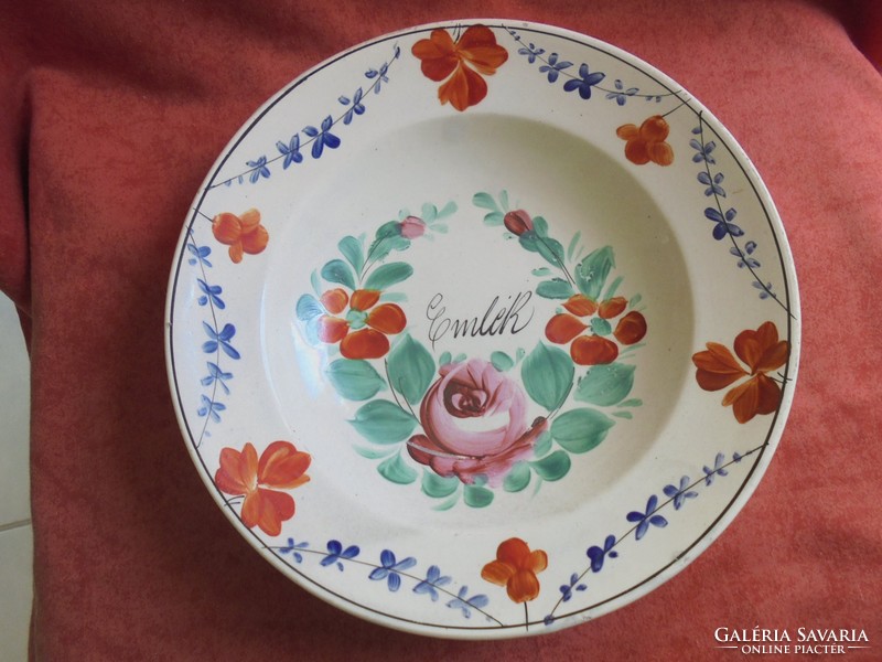 Rózsás porcelán Miskolcz emlék fali tányér