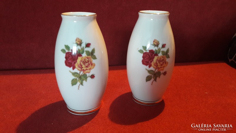 2db hollóházi porcelán váza páros