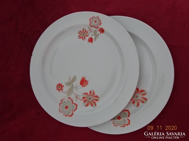 Zsolnay porcelain, antique flat plate, with red flowers. He has!