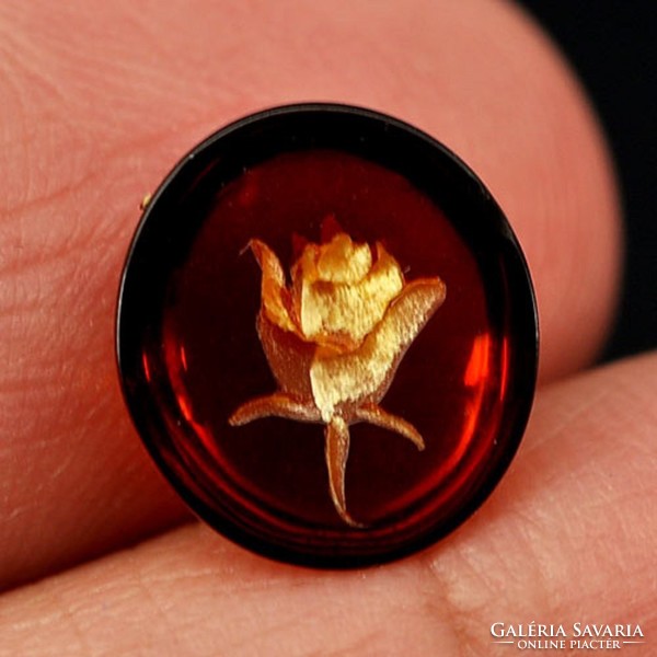 Real, 100% natural engraved Baltic amber gemstone 0.99 ct - value: HUF 14,900!!