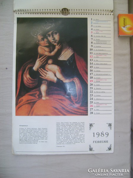 Magyar zarándokhelyek - 1989 - retro falinaptár - akár születésnapra
