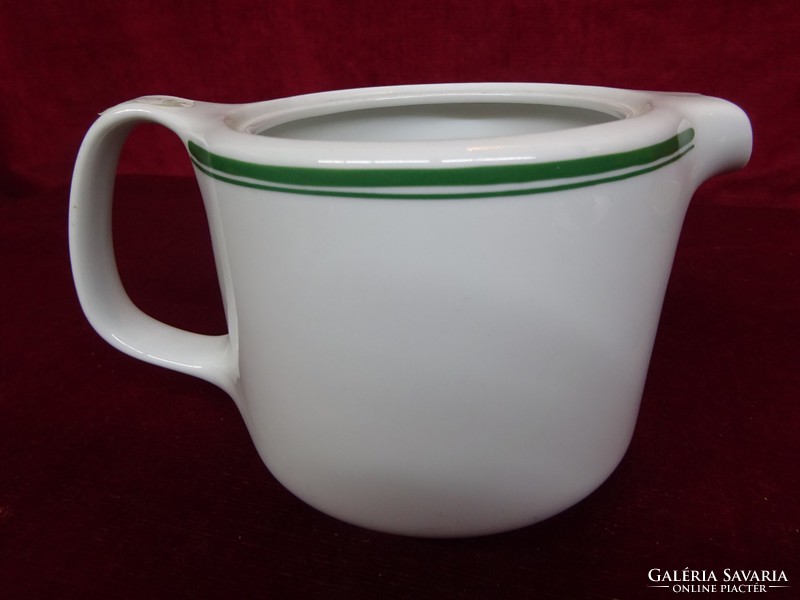Alföldi porcelain teapot with green stripe, without lid. He has!