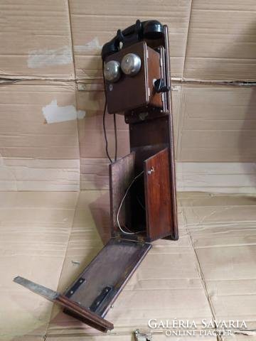 Antik telefon 1930-1945 nagy méretű falra szerelhető ritka készülék Nr. 21 2641