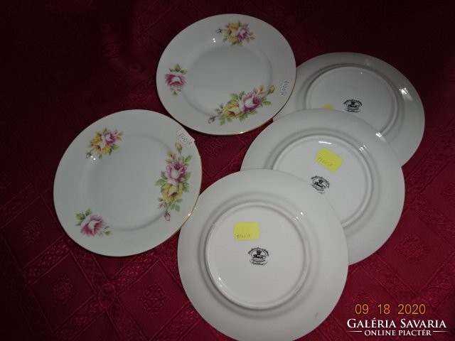 Set of 5 THUN Czechoslovak Porcelain Dessert Plates, 17 cm Diameter, for Sale Together