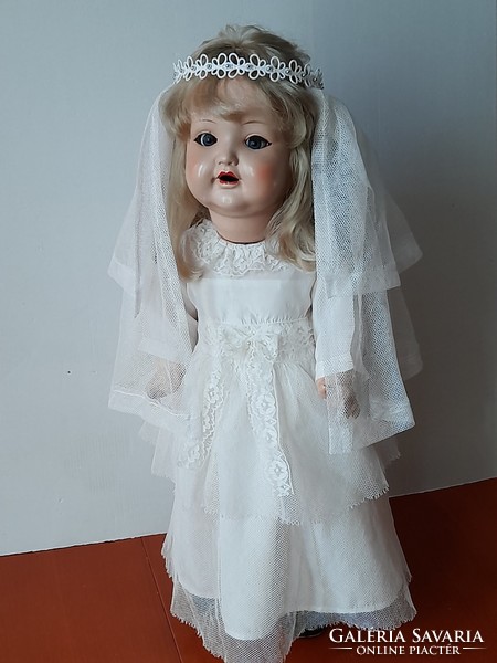 Antique sonneberger doll, 60 cm, with wardrobe