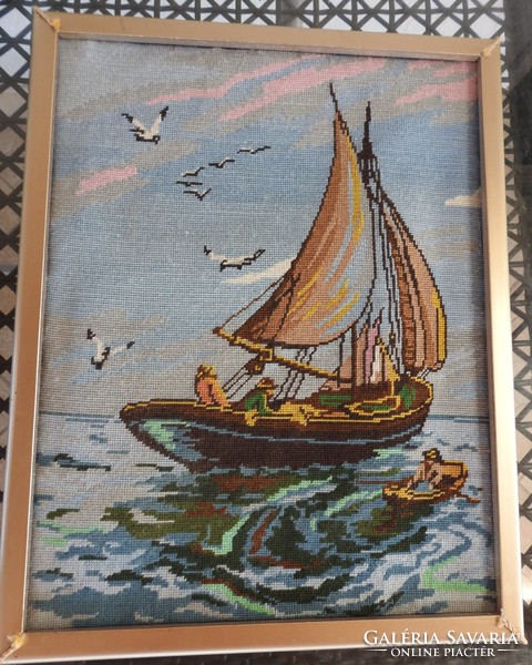 Sailing on the sea - tapestry picture
