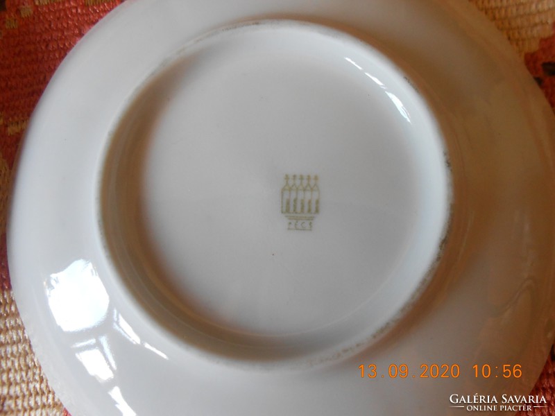 Zsolnay rose patterned coffee small plates